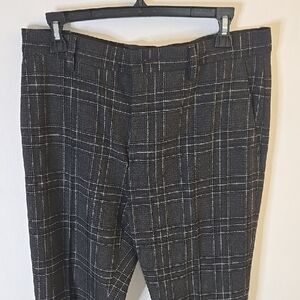 Zara Charcoal Plaid Dress Pants